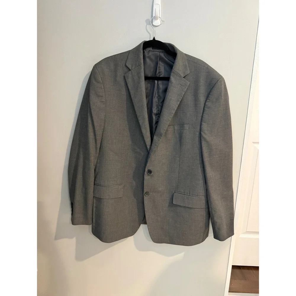 Calvin Klein X Slim Fit Blazer Mens 48R Grey Two Button Sport Coat Jacket 48 R